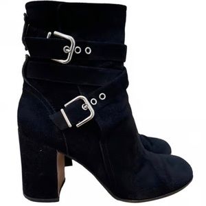 Gianvito Rossi luxury Italy black suede Moto boots leather size 39 8.5 9…